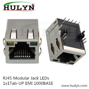 Shielded RJ45 Modular Jack Connector, Through Hole Type,with LED,THT, 1G Mbps