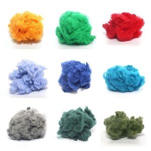 recycled polyester staple fiber 1.5dx38mm in multiple colors