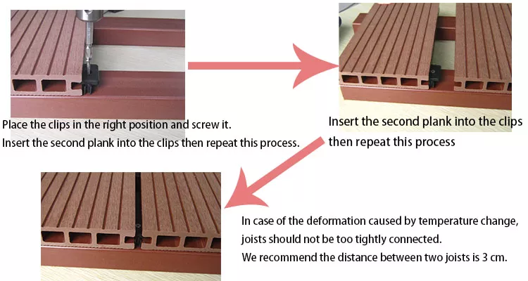 Crack resistant co-extrusion wpc deck voyage composite decking with 12 color choices