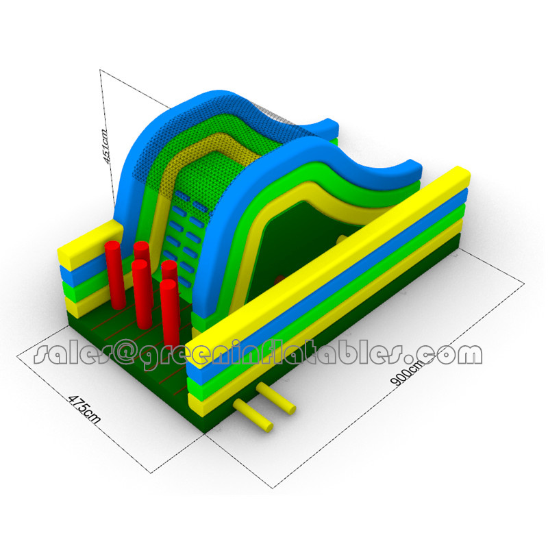 Best Lead Free Pvc Tarpaulin Material Custom Inflatable Obstacle Course Equipment Trampoline Amusement Theme Park