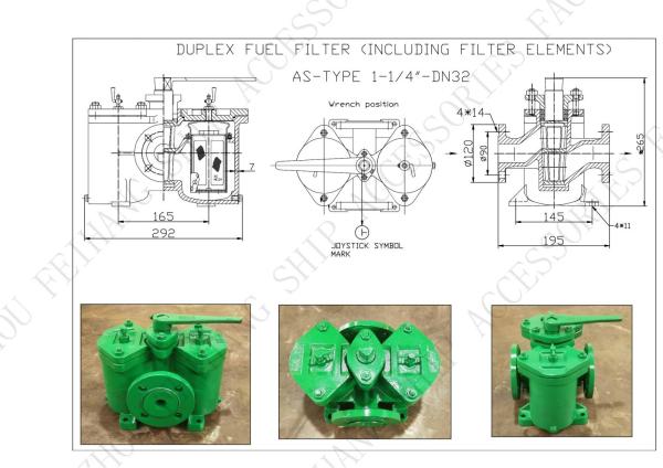DOUBLE Oil STRAINERS (INCLUDING FILTER ELEMENTS) AS16032-0.25/0.16 CB/T42 -94