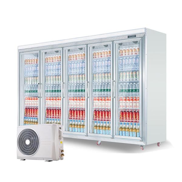 Commercial Glass Door Supermarket Display Cooler Air Cooling Refrigerator With