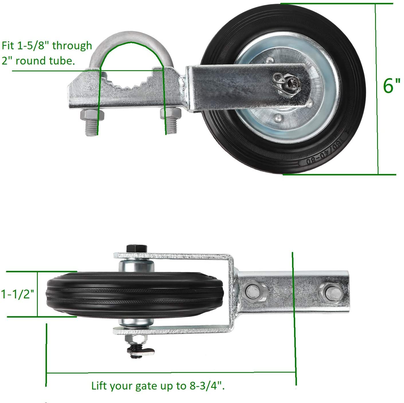 Galvanized Carbon Steel 4 Inch Hard Rubber Swivel Gate Caster for Industrial Needs