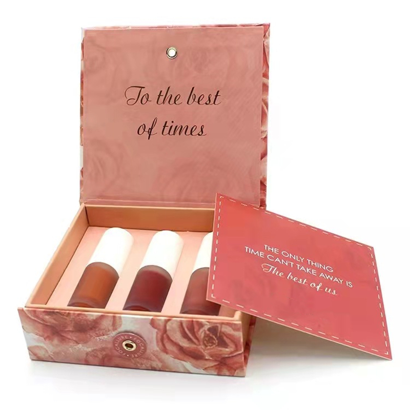 Handmade Magnetic Gift Box Packaging For Lipstick Lip Balm Gloss Customized