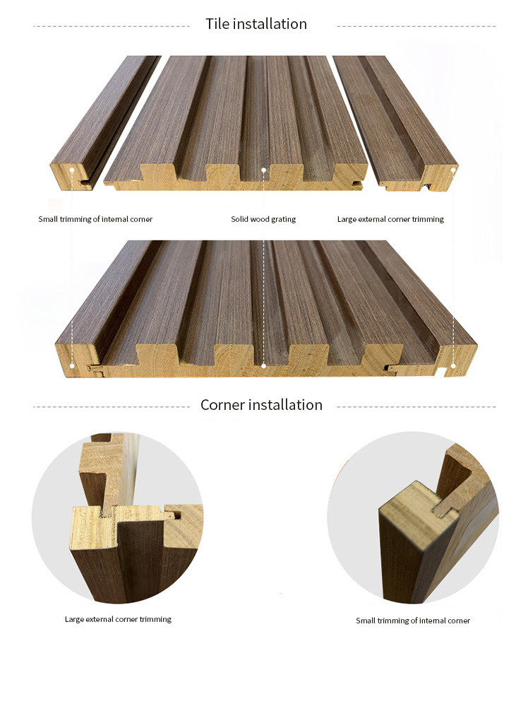 Eco-Friendly Fabric Color Style Solid Slat Panel for Interior Decoration Application