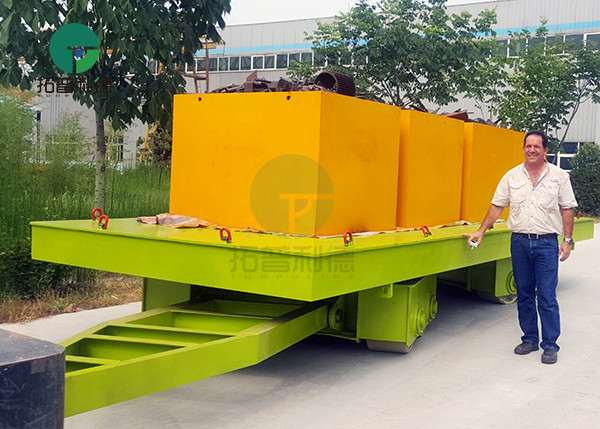 China Flat Cart Heavy Load Steel Pipe Transfer Industrial Trailer on Rail Tracks