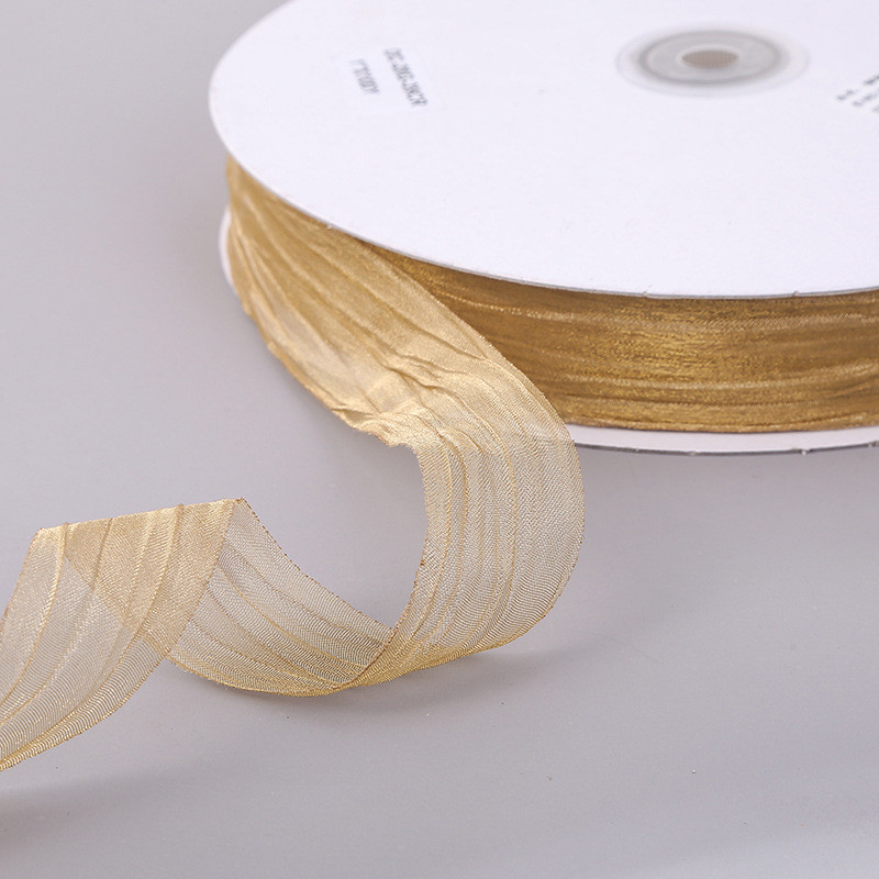 Gift Wrapping 25mm Organza Ribbon Korea 2.5cm Sheer Wired Ribbon