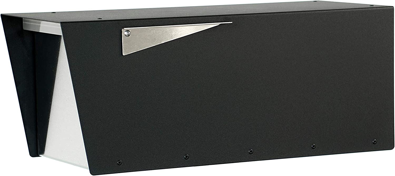 Garden Modern Design Mailbox Post Mount Black Powder Coated Steel Heavy Duty Curbside Welded Mailbox