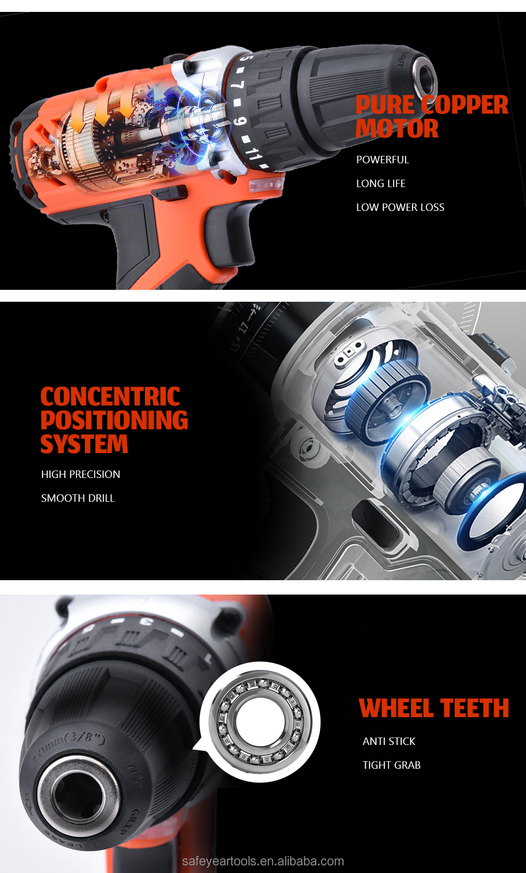 21Volt Cordless Power Tools Combo Kits 41PCS Lithium Ion Battery Operated Drill Machine