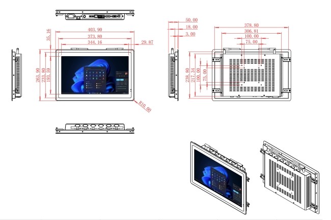 15.6-Inch Panel-Mount Windows Touch Screen for Smart Manufacturing and Digital Signage