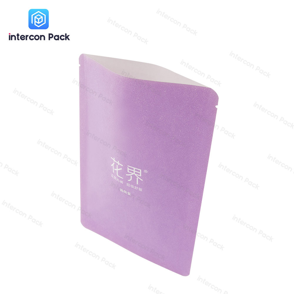 PE White Kraft Paper Plastic Composite Bag Gravure Printing 3 Side Seal Pouch