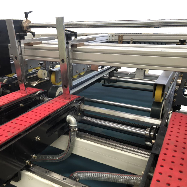 High Speed PLC Box Folding And Gluing Machine Double Piece Semi Automatic