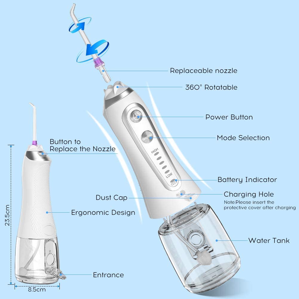 Usb Cordless Water Flosser , Smart Oral Irrigator FCC Approved