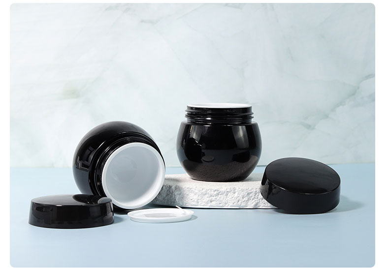 30g/50g Plastic Cap Empty Frosted Black Body Scrub Butter Face Cream Plastic Cosmetic Plastic Plastic Plastic Containers