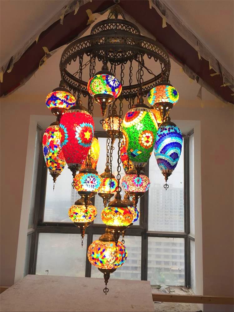 Mediterranean retro Cafe lighting living room restaurant hotel Bohemian Chandelier（WH-DC-34)