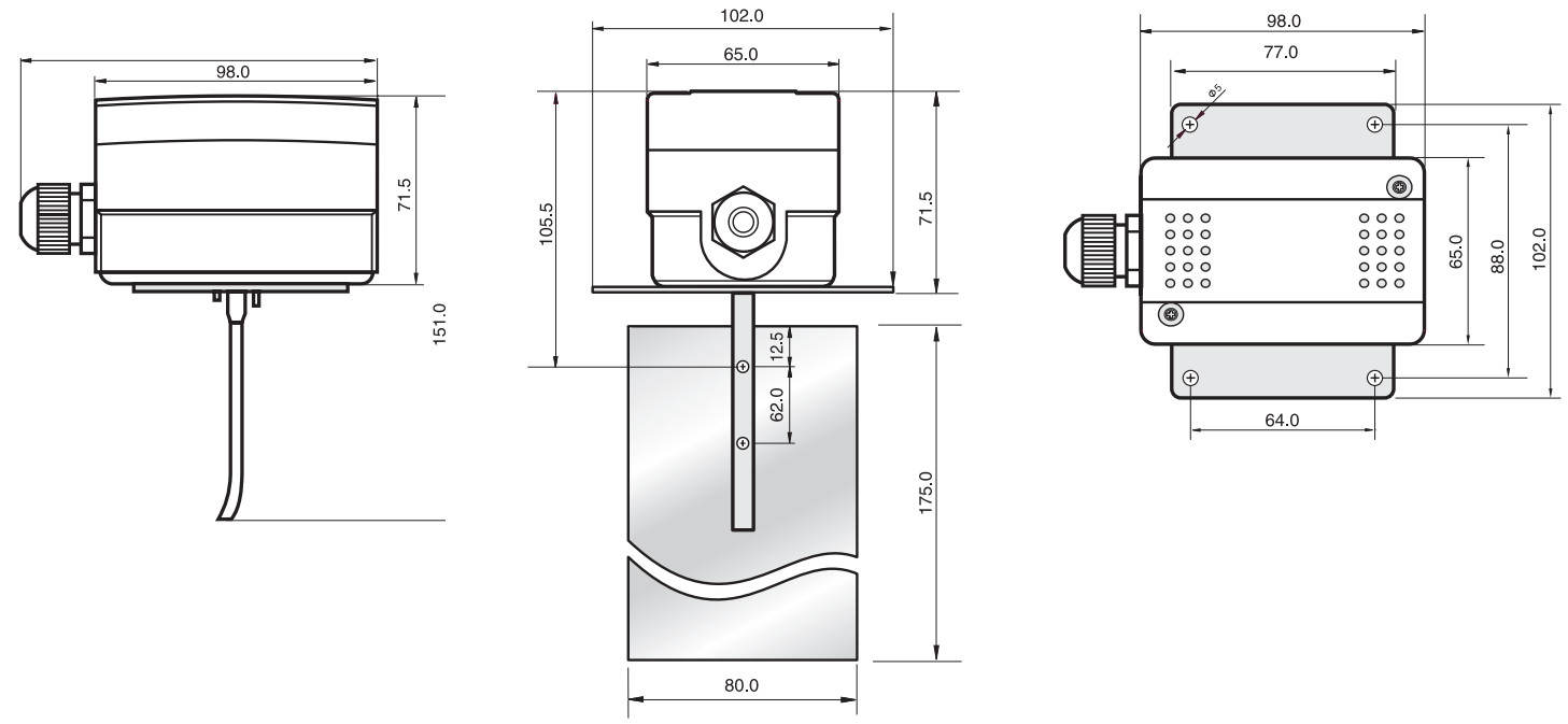 OEM Air Duct IP65 Airflow Switch Stainless Steel Paddle