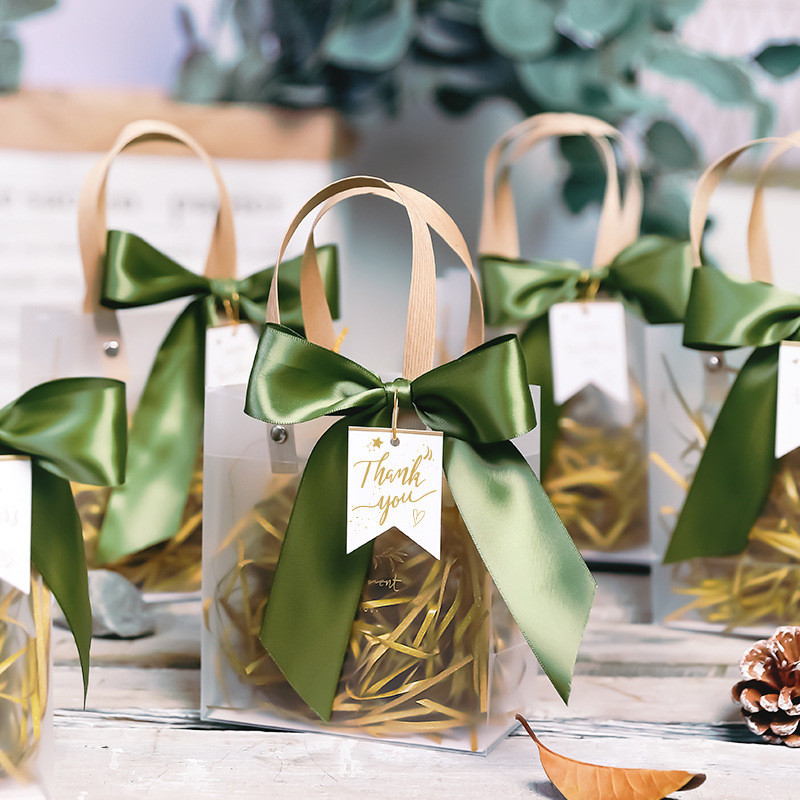 Custom Printed High-end Transparent Gift Packaging Bags Frosted Bag Birthday Gift Teacher's Day Gift