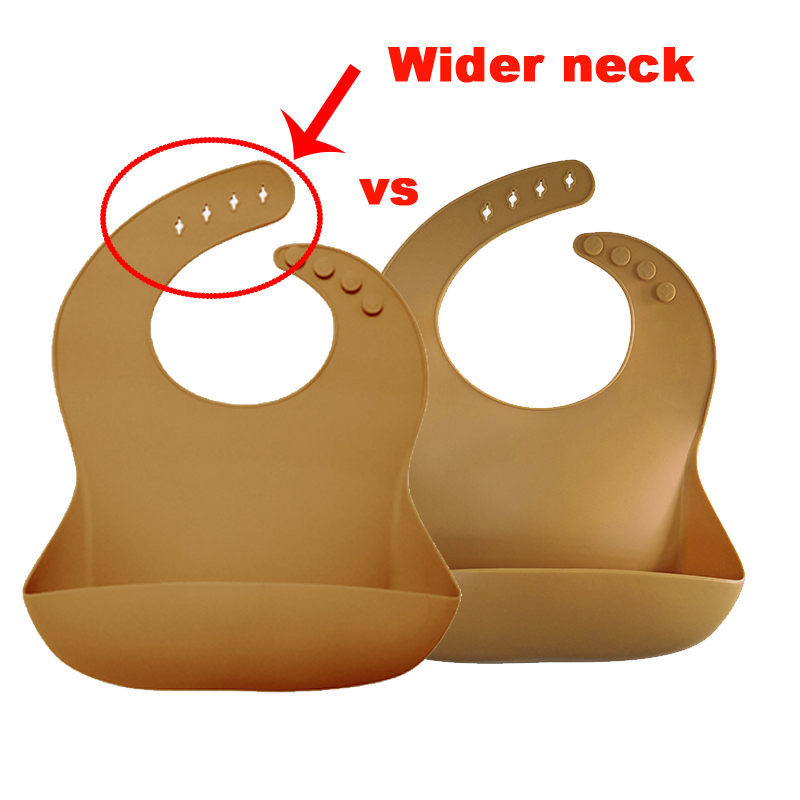 OEM Custom Adjustable Length Silicone Baby Bib With Food Catcher