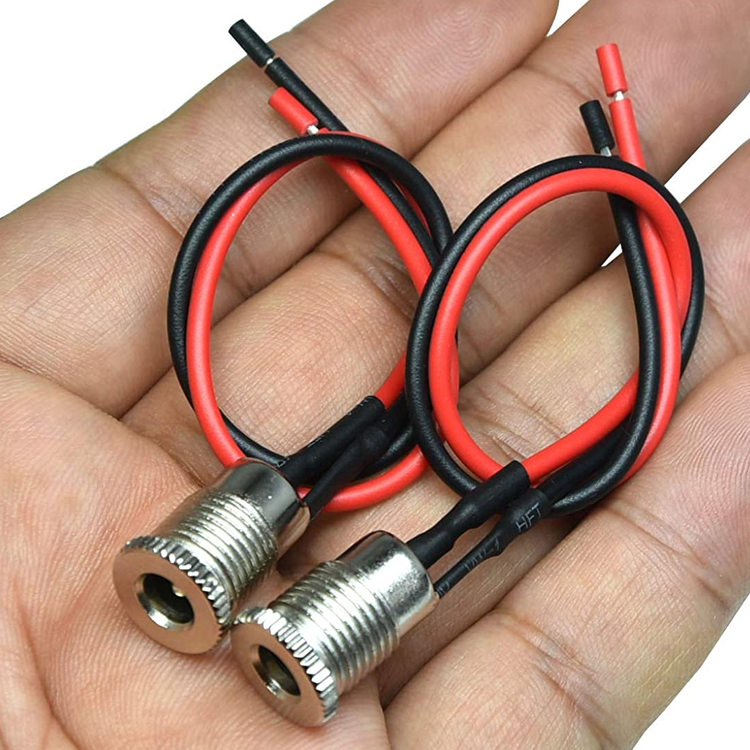 Threaded Female Mount DC099 Barrel Jack Socket 10A 5.5x2.1mm DC Power Adapter Tinnned Wire End Cable