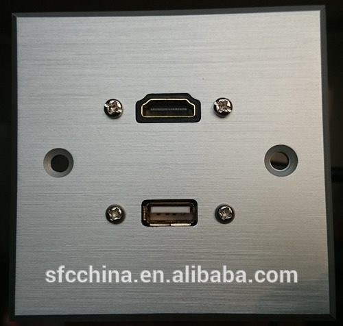 HDMI & USB aluminum alloy wall plate