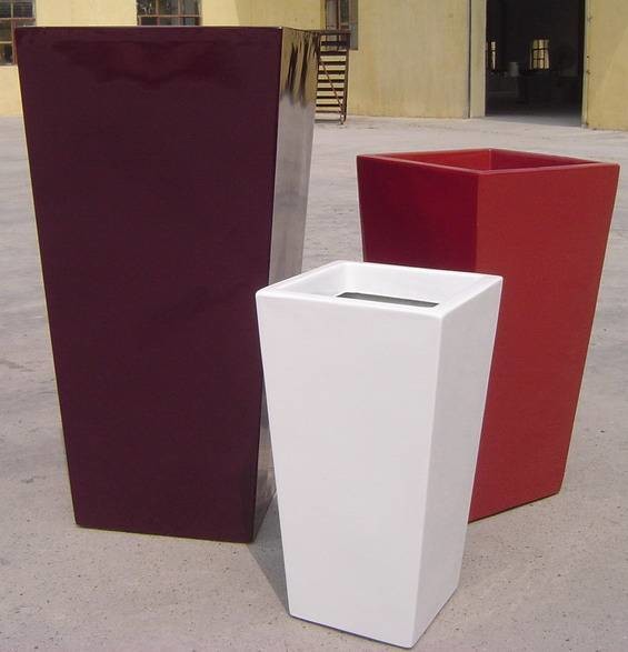 Modern Fiberglass Flower Pots Real or Artificial Tree Planters Customizable