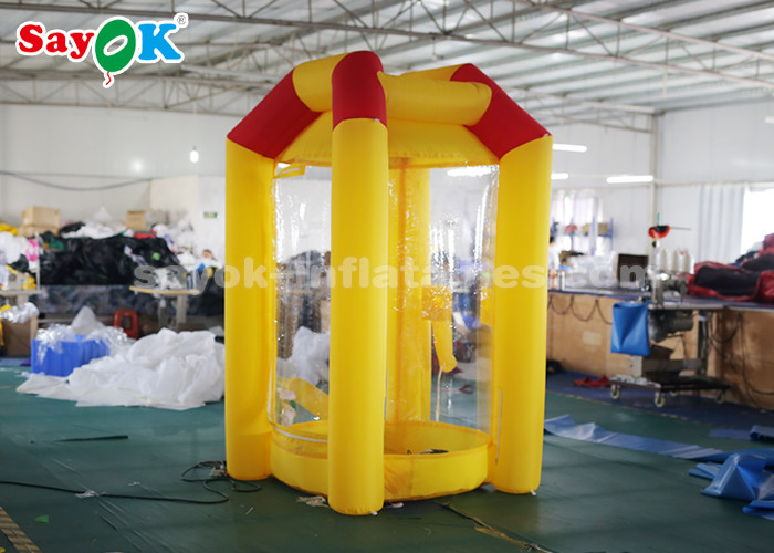 Durable Custom Inflatable Products , Yellow Inflatable Cash Booth Money Grab Machine