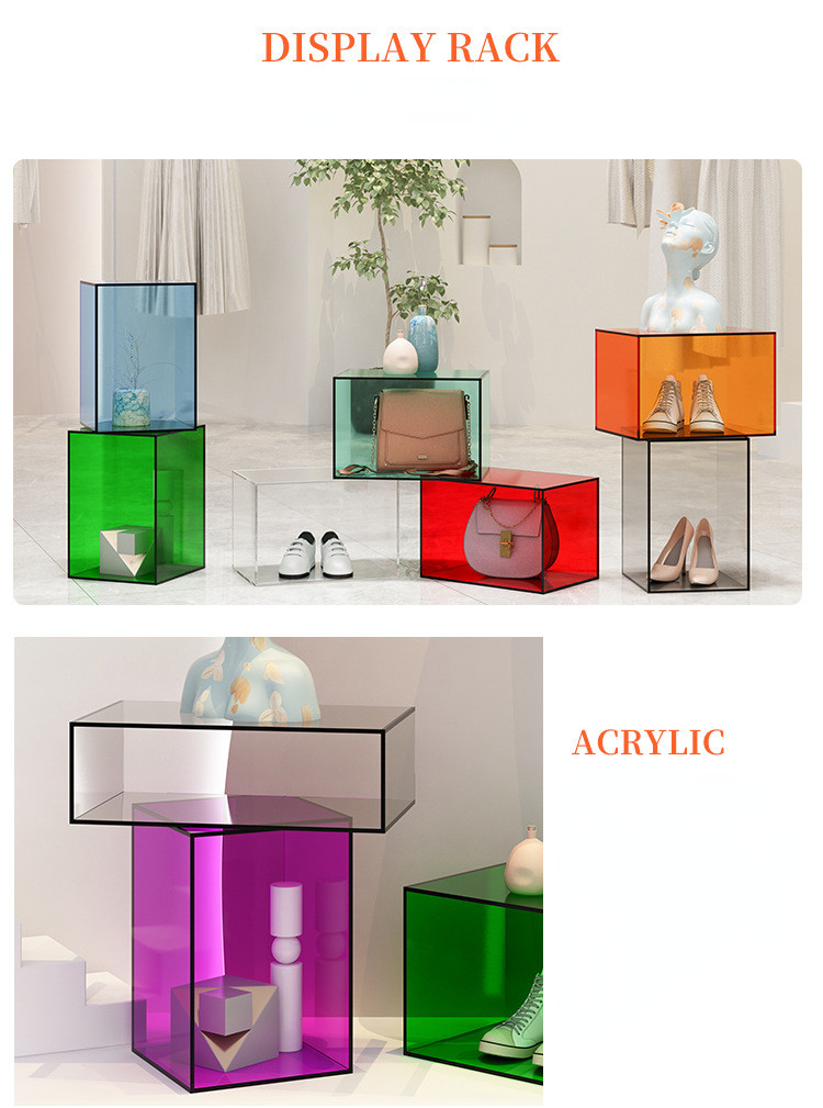 Morden Colorful Acrylic Display Box Custom Design For Window Brand Show