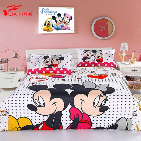 OEM brand Disney mickey mouse bedding sheet sets,kids Microfiber Polyester bed