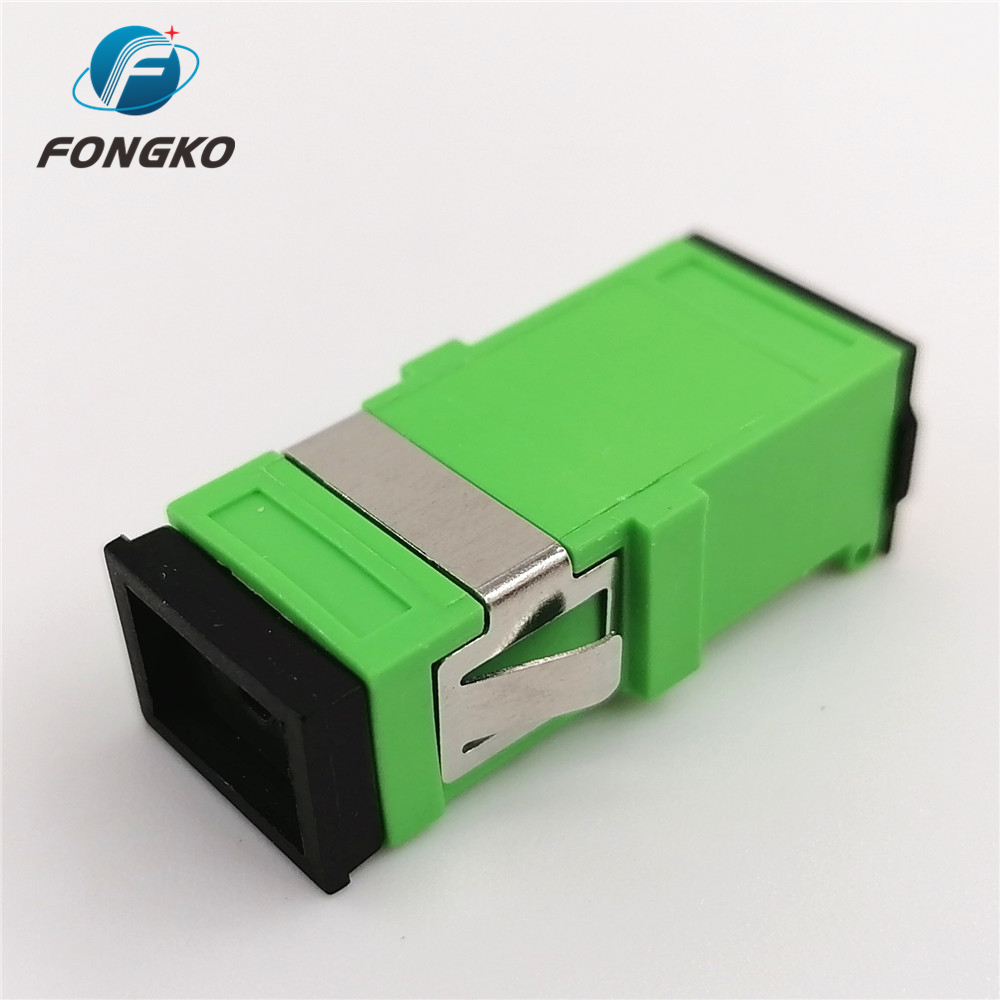 Black Auto Shutter SC/APC Adapter SC Simplex Green Shell Singlemode Fiber Optic Adapters