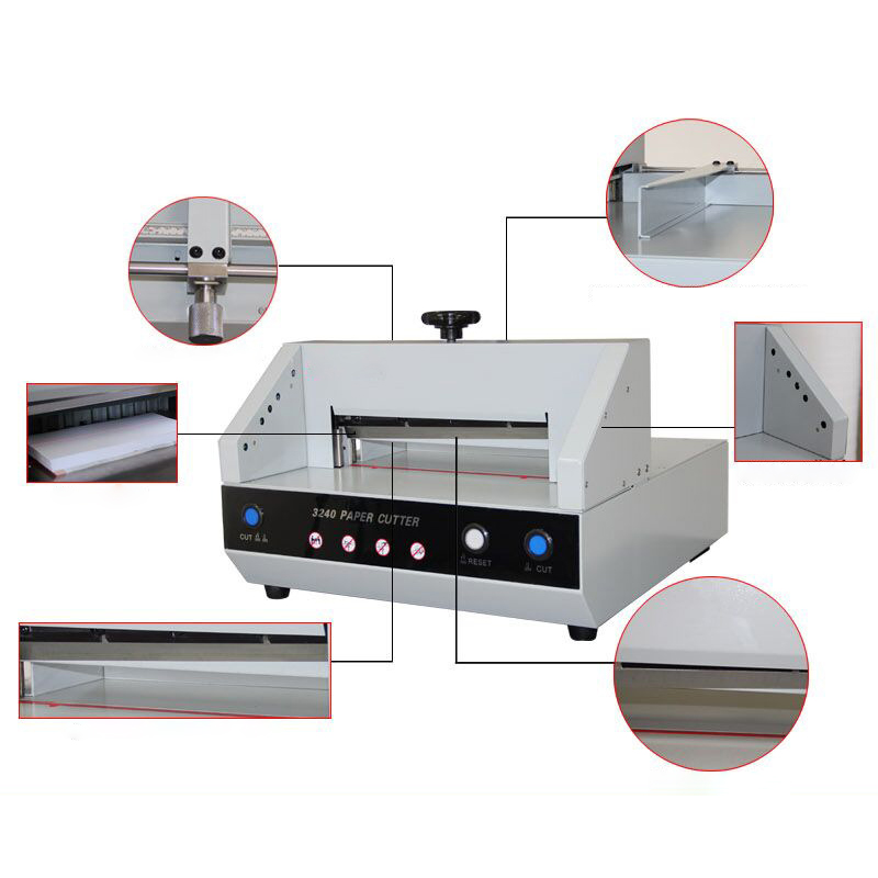 45KG Gross Weight Electric A3 A4 Guillotine Desktop Paper Cutter for Thick Cutting