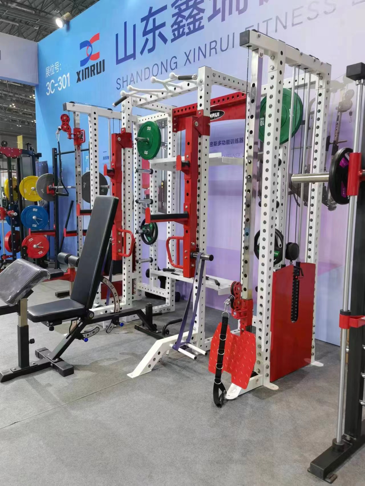 Multi-Function Home Gym Equipment Adjustable Smith and Squat Rack Machine with Weight Stack for Chest Exercise