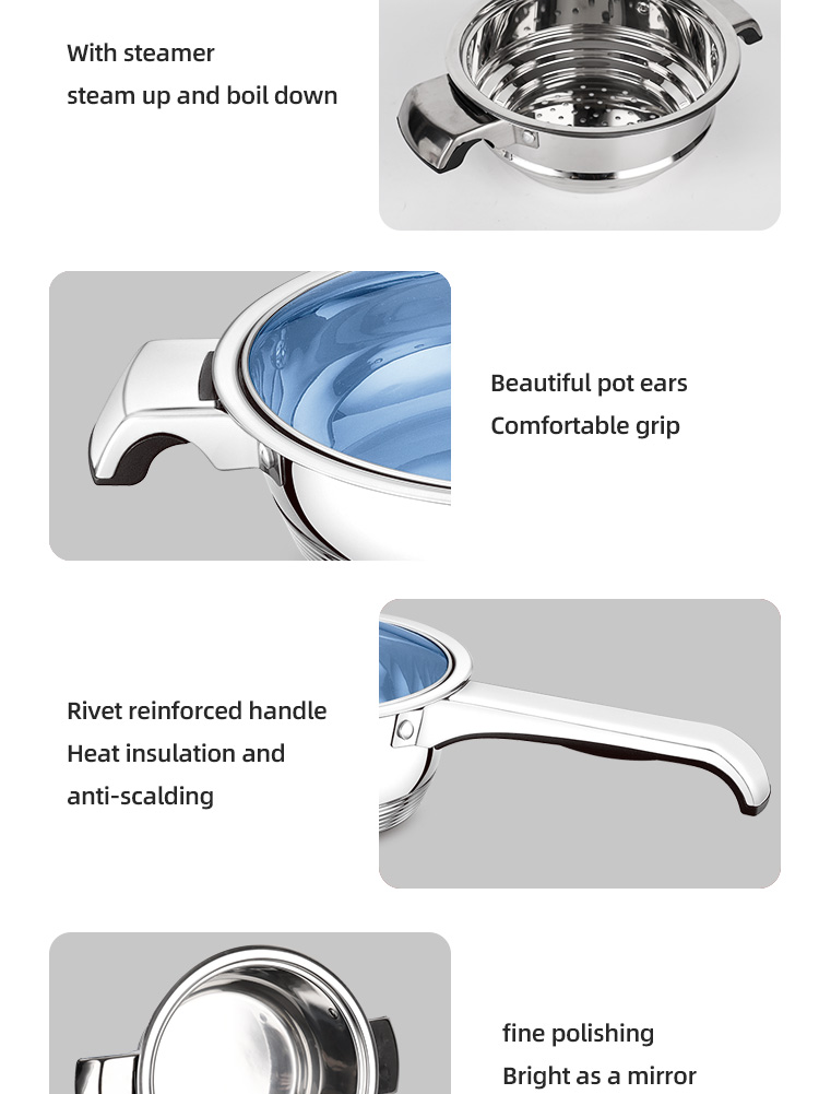 Multifunction Custom Pots And Pans Cookingware Set Cookware Cook Pot 21 Pieces Thickened Stainless Steel Cookware Set