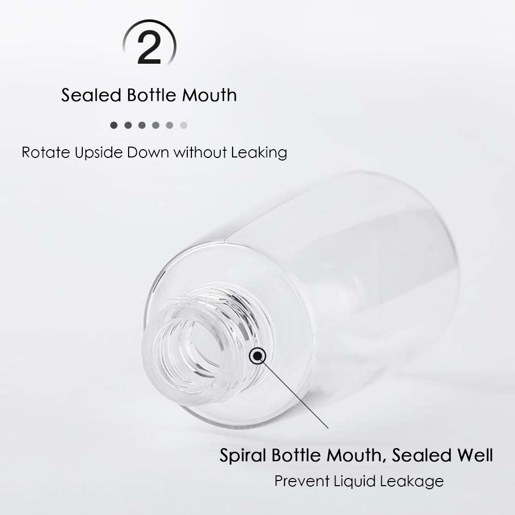 Transparent Liquid Mist Spray Water Bottle With Spiral Bottle Mouth
