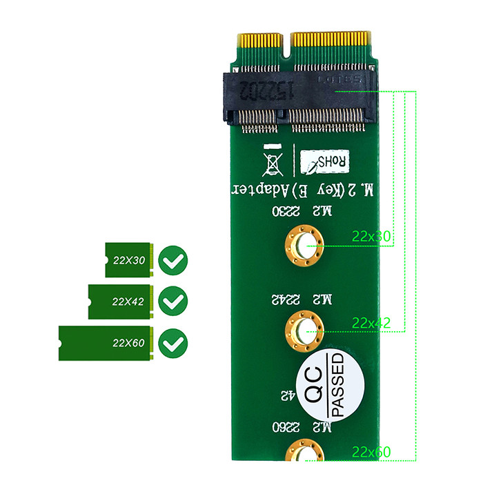 EVA Gasket Electronics Computers Accessories M.2 NGFF Key E To Key E Adapter