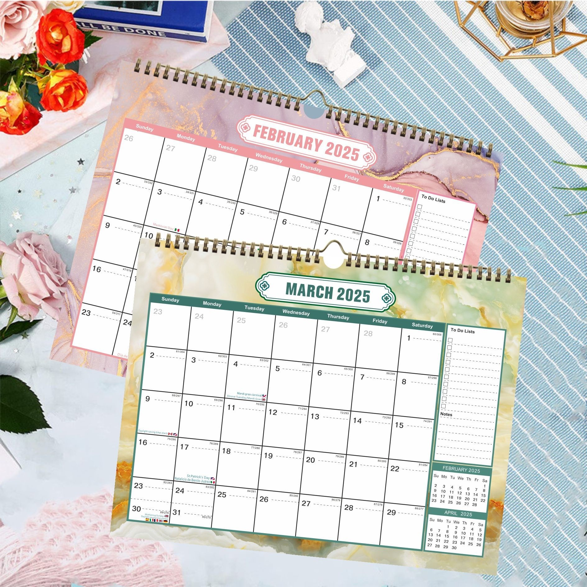 12 X 12 Inches Custom Wall Calendar Personalize Your Year with Holiday / Seasonal Theme and Add Personal Dates