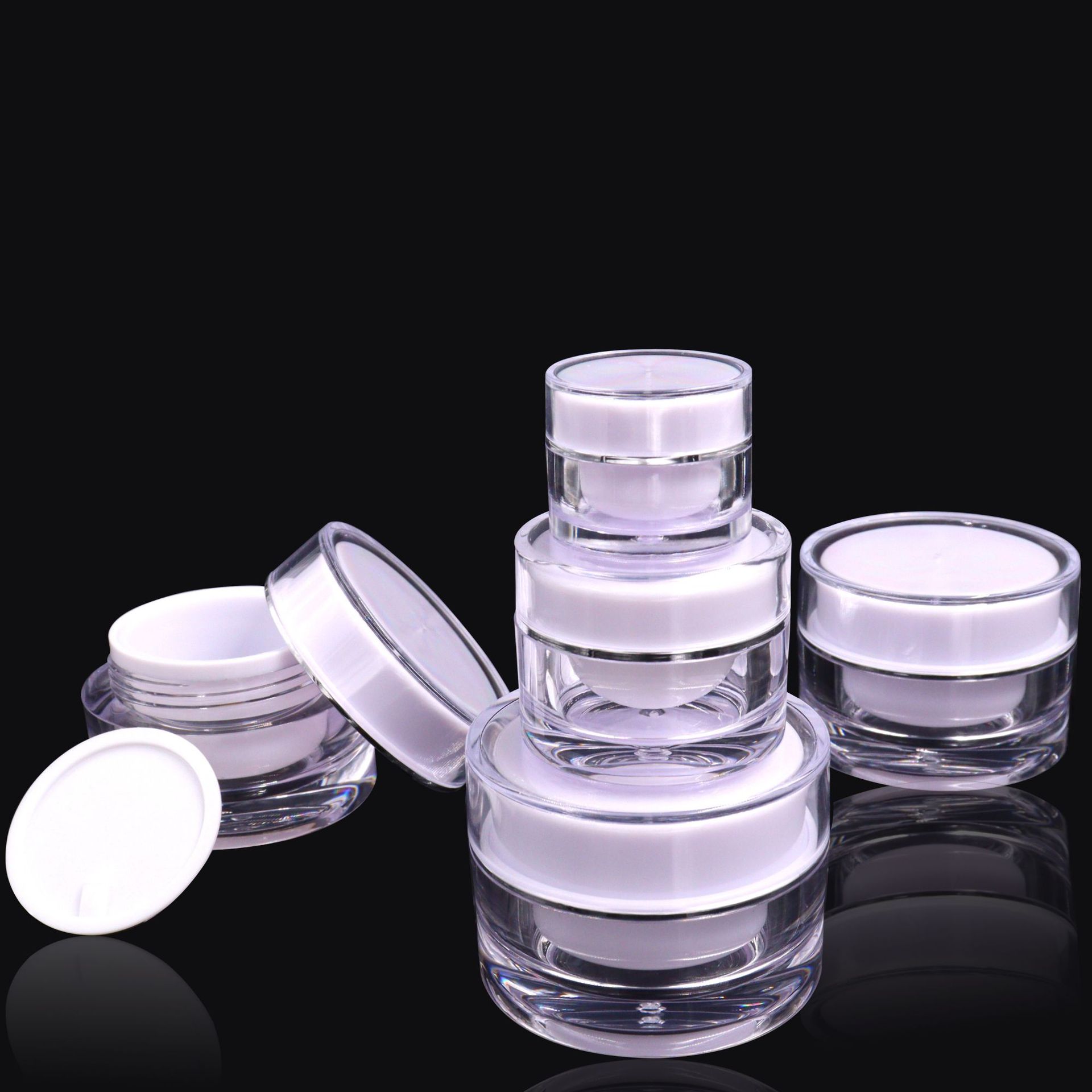 5g 10g 15g 20g 30g 50g 100g Cosmetics Acrylic Gel Nail Jar Matte for Skin Care Cream Frosted Plastic Jars with Screw Lids