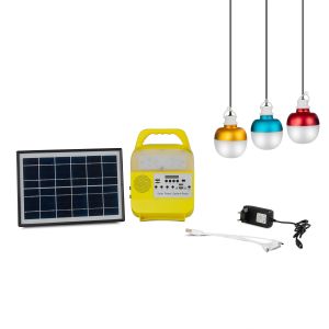 Dual USB Jack 10W Small Solar Lighting System With TF Card