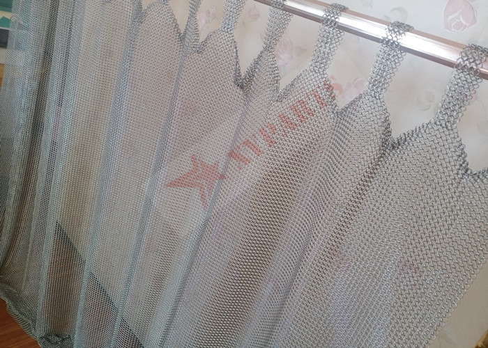 7mm Stainless Steel Ring Mesh Curtains Silver Color Used For Architectural Constructions