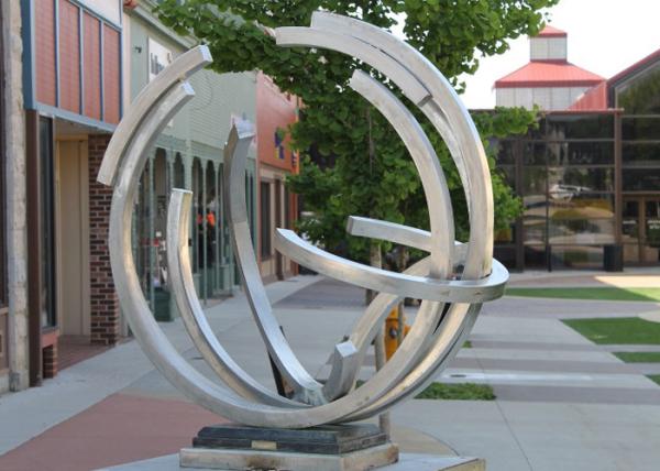 Street Decoration Contemporary Type Stainless Steel Outdoor Sculpture With Matt