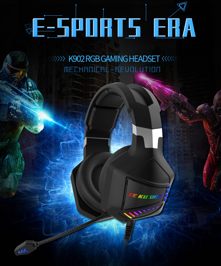 K902 Computer Headset Headset With Microphone Noise Reduction Wired Gaming Headset