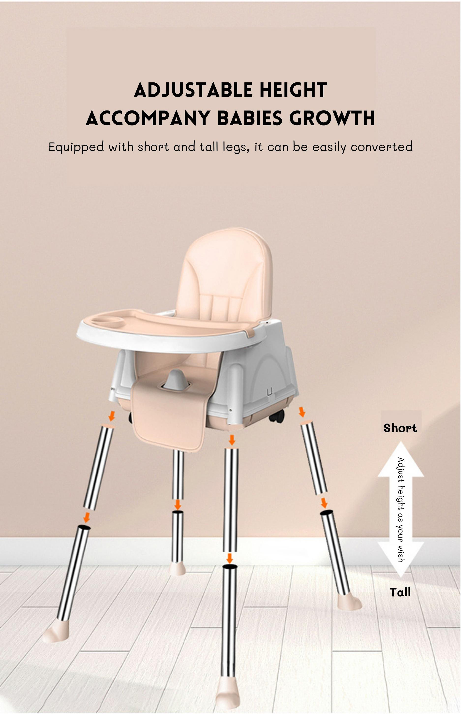 Anti Fall Folding Baby Dining Chair 65*54*54cm Easy Installation