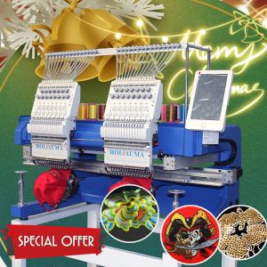 2 head embroidery machine newest technology multi functions computer embroidery machine for cap/t shrit/flat/3D like swf