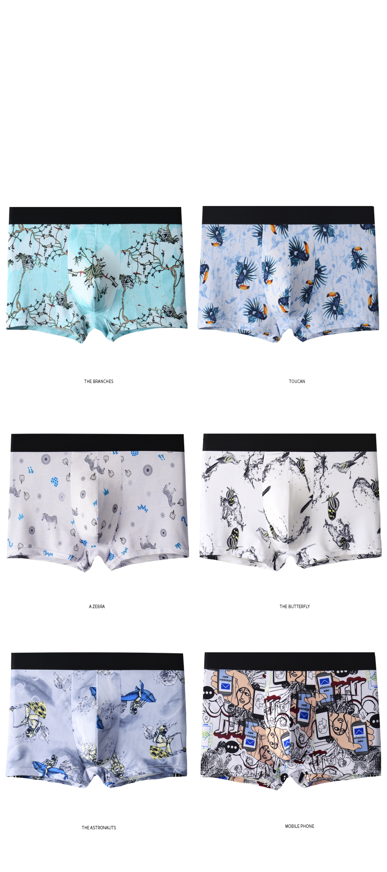3D Crotch Mens Boxer Briefs Ice Silk Breathable Men'S Briefs Underwear