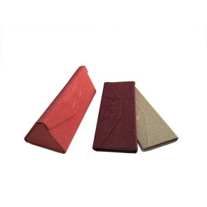 Fabric Folding Eyeglass Case With Customized Color Logo Printing