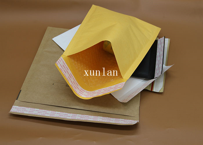 Hard Tear Kraft Paper Bubble Mailers No Fading With 2 Sealing Sides