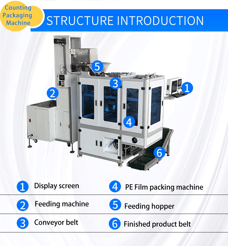 PE Film Counting and Packing Machine for High Accuracy Electronic Components Packaging