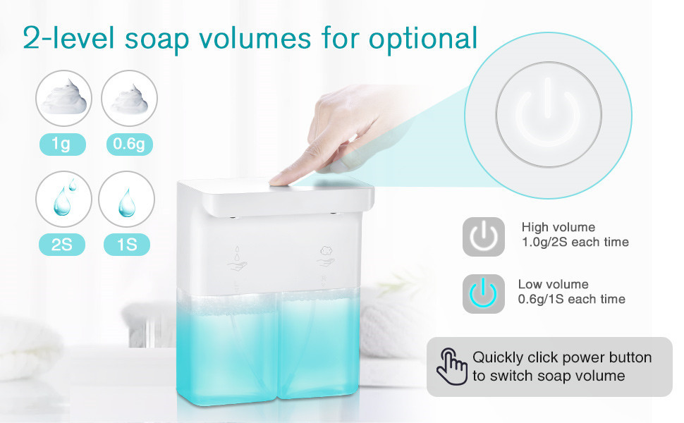 Office Plastic Automatic Soap Dispenser 600ML 1200mAh Usb Rechargeable
