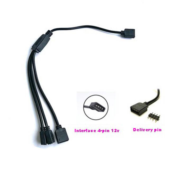 Motherboard RGB Interface Hub Extension Cable 4pin 12V ARGB Fan Cable