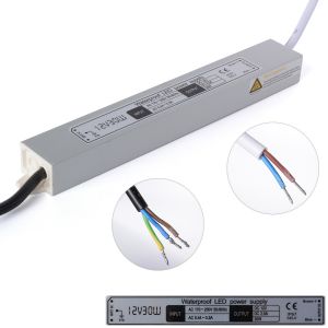 DC 12V 30W Lighting Transformer Waterproof LED Driver Power Supply IP67 Input
