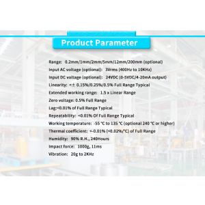Customizable UNIVO UBMD-375AY High-Temperature LVDT Linear Displacement Sensor